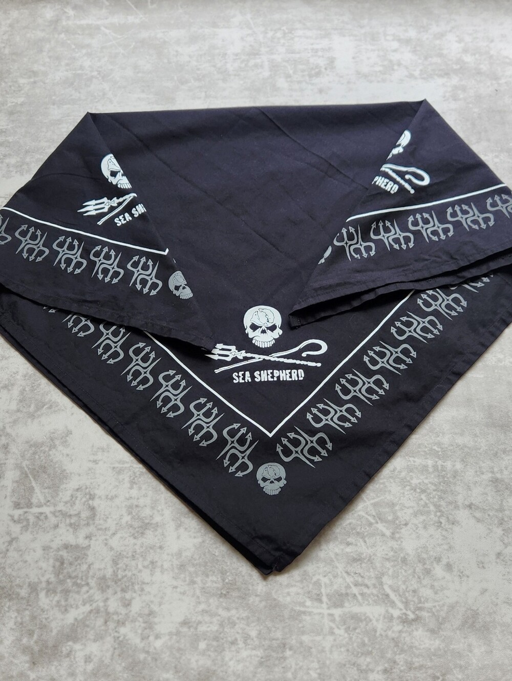 Sea Shepard Unisex Cotton Bandana Black Skull Print Punk Rock